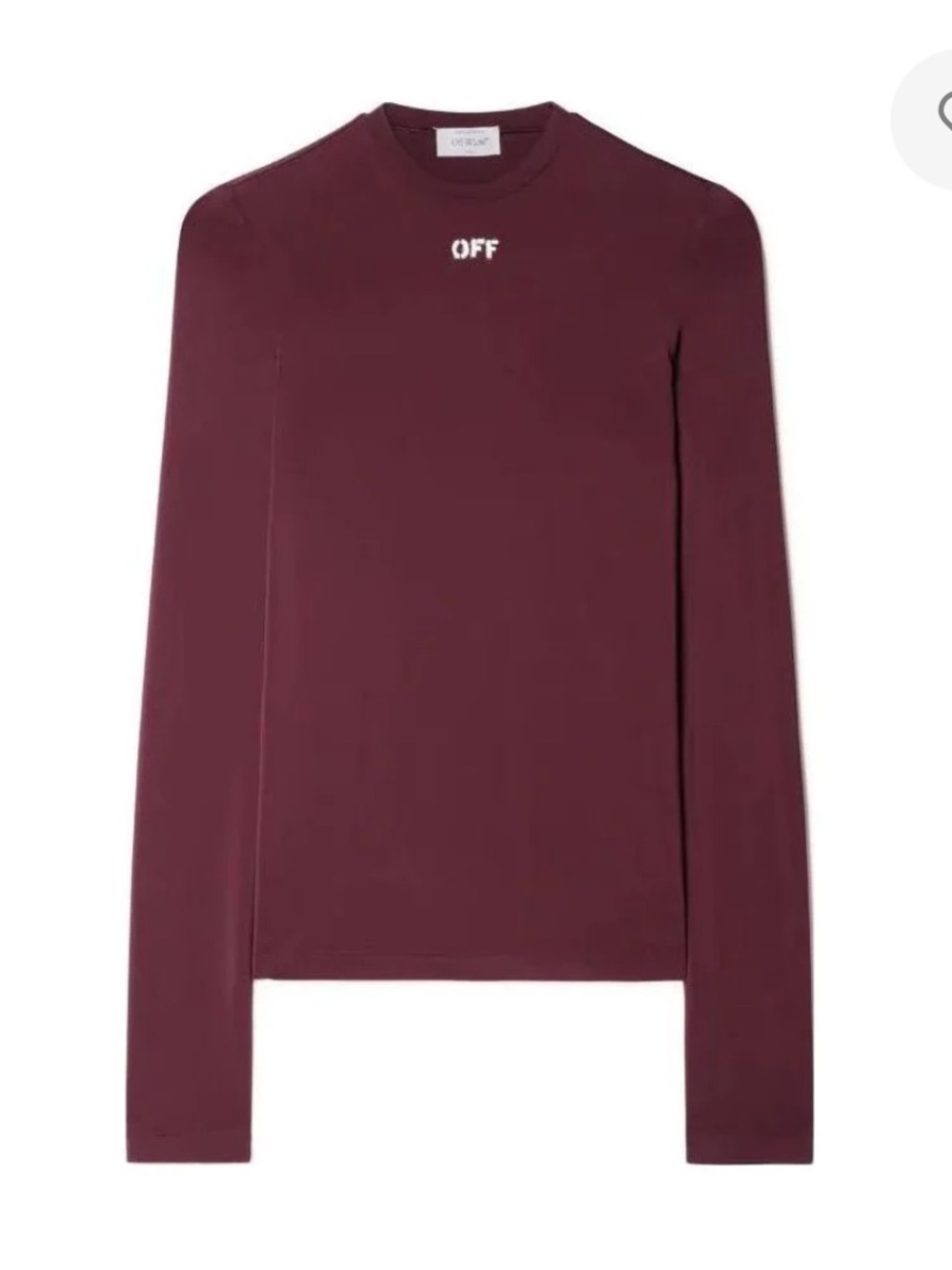 Off-White Burgundy Long-Sleeve Logo Tee